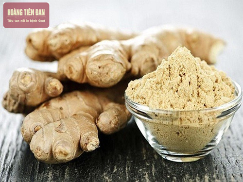 Gừng là nguyên liệu rất tốt cho việc kháng viêm và giảm sưng cho người bị gout