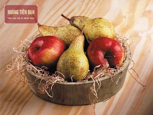 Lê và táo cũng là những loại quả có lợi cho người bị gout.