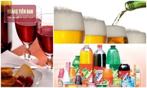 Người bệnh gout nên hạn chế bia rượu, nước ngọt có ga