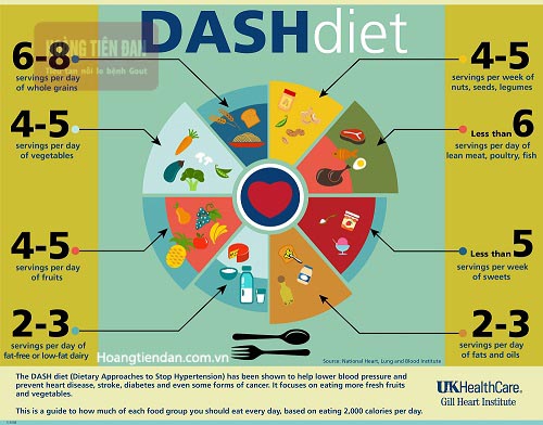Chế độ ăn DASH được chứng minh có tác dụng giảm đáng kể lượng acid uric trong máu